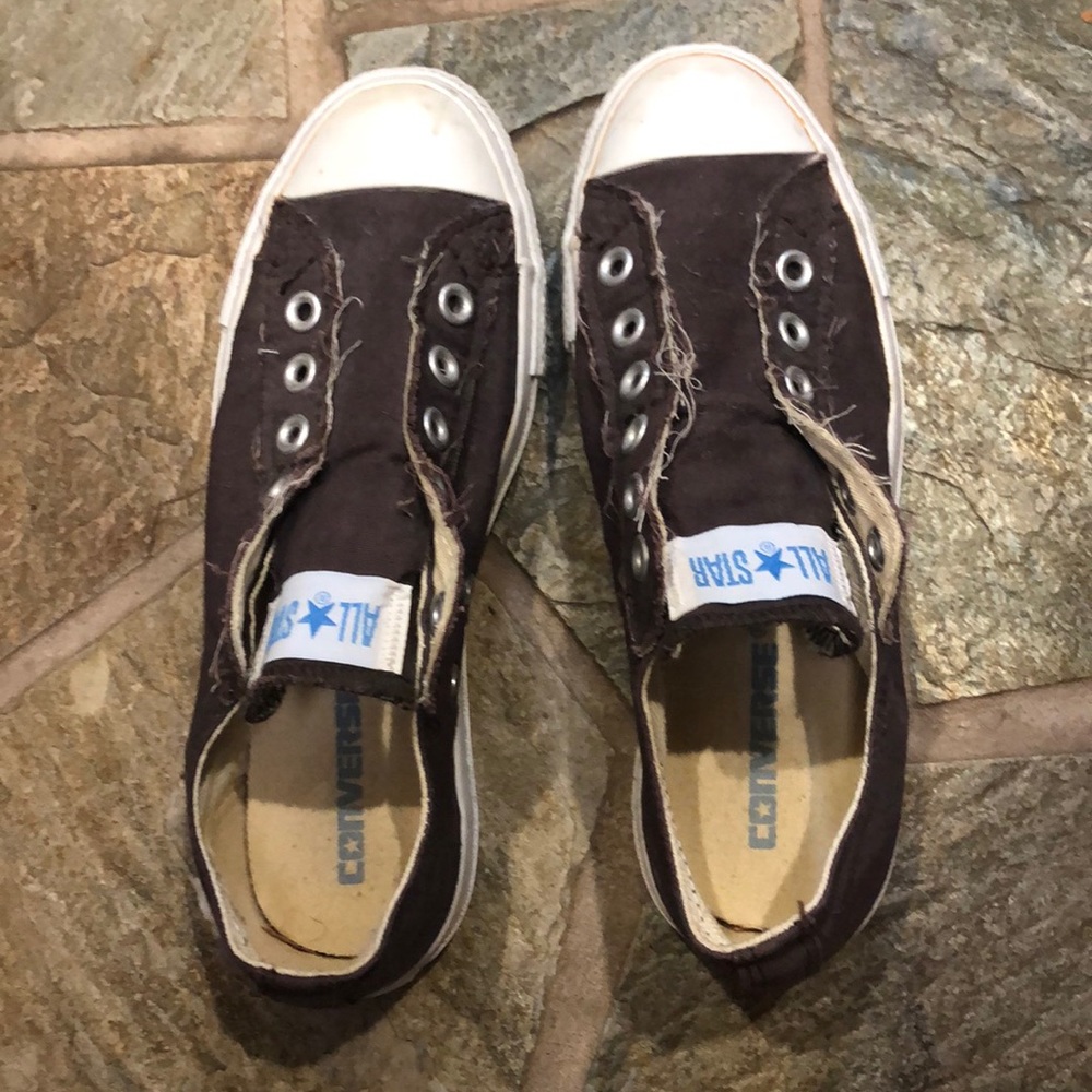 Brown Converse sneakers